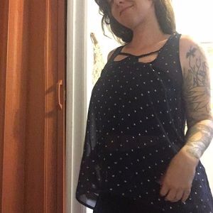 Long sheer blue blouse